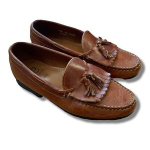 Allen Edmonds Men’s Nashua Brown Leather Tassel Kiltie Loafers Size 10.5